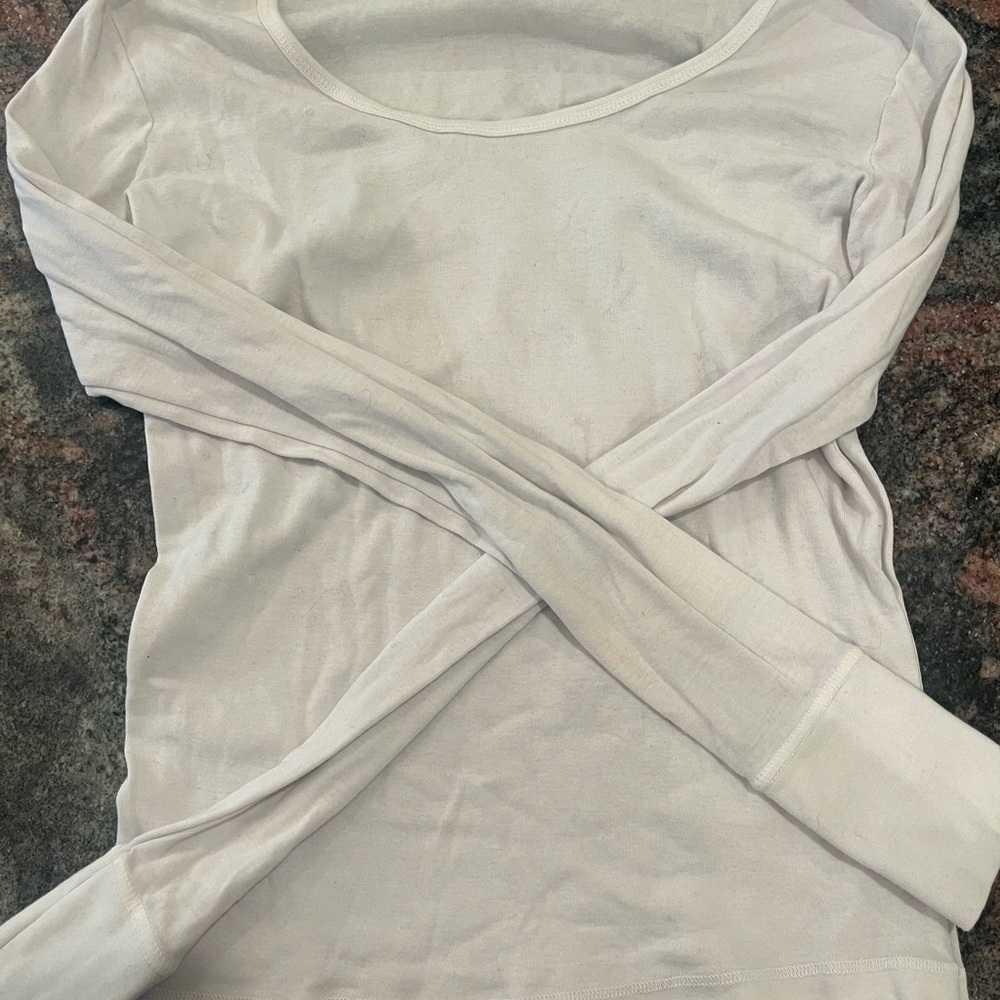 Brandy Melville Cream Fitted Hoodie Sweatshirt